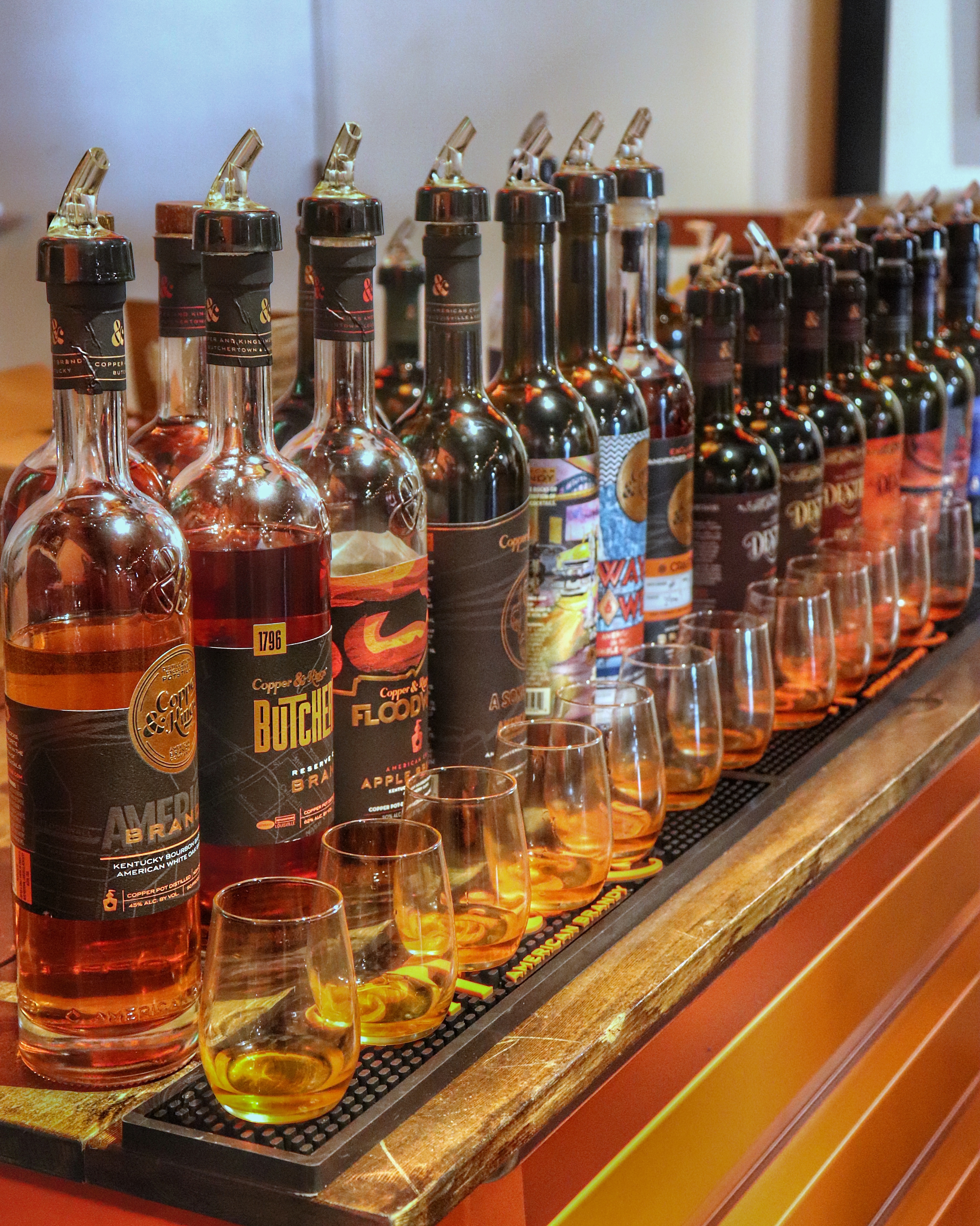 Line up of bottles