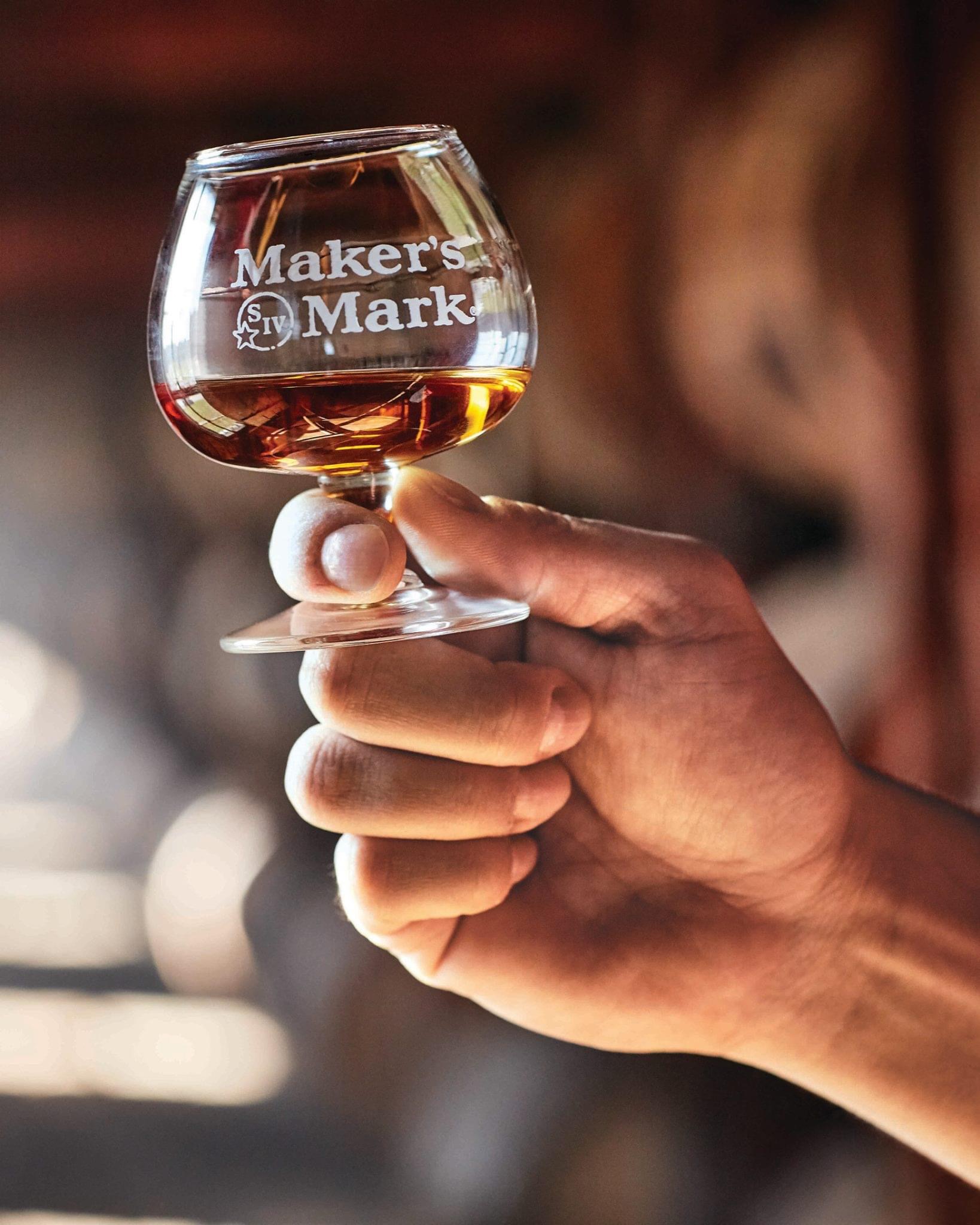 A glass of Maker's Mark Bourbon in Kentucky