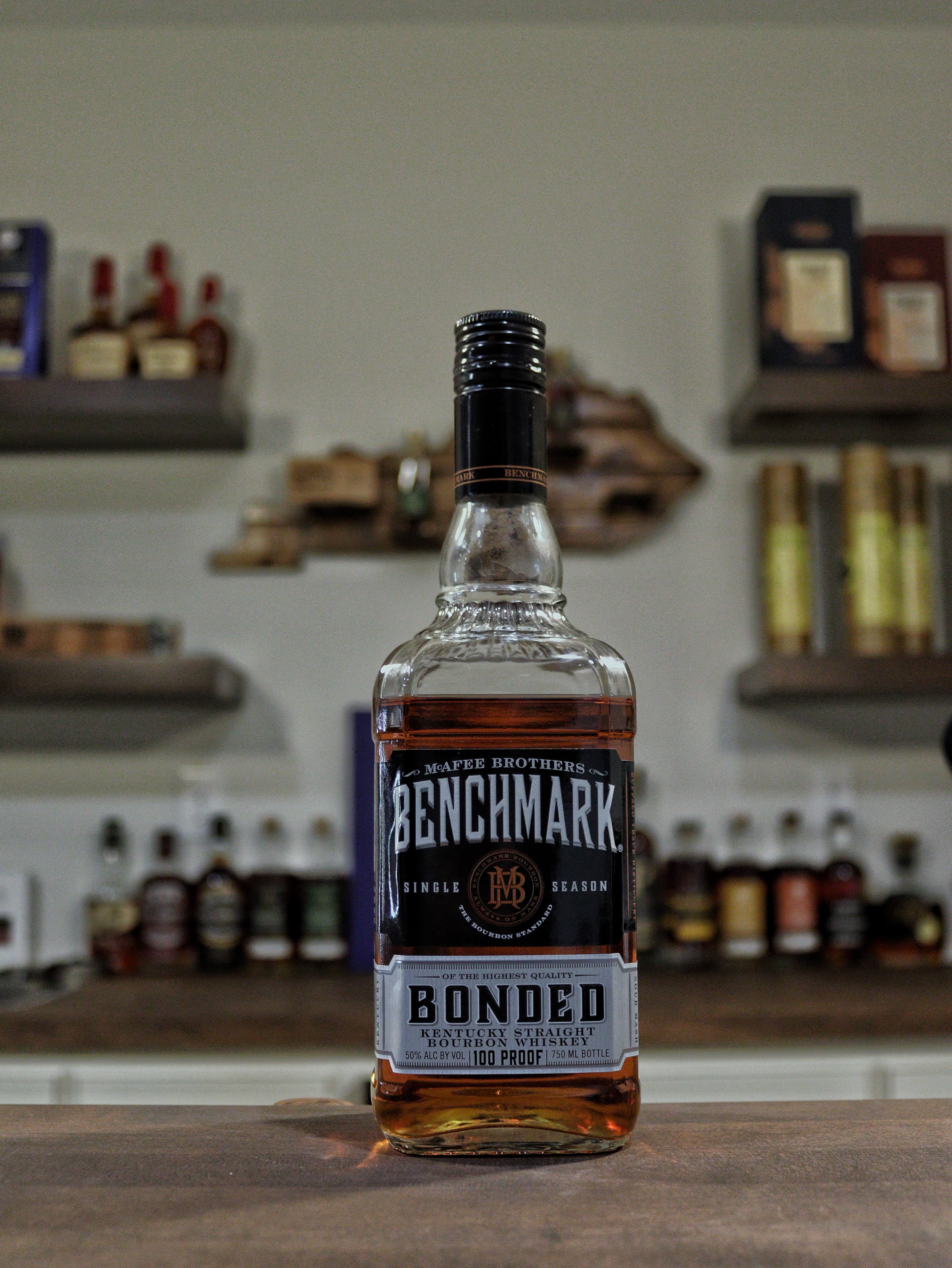 Benchmark Bonded Whiskey on A bar Back