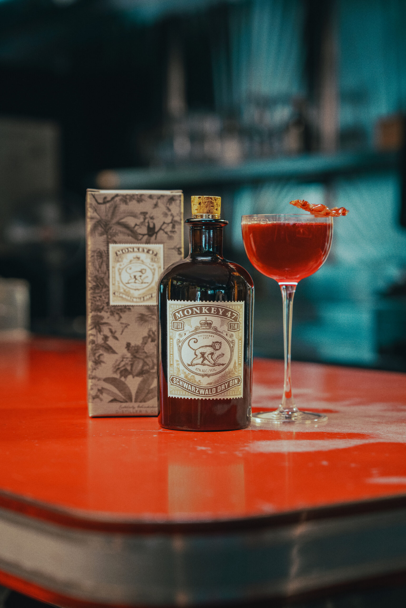 Monkey 47 Distiller's Cut 2023 with a cocktail