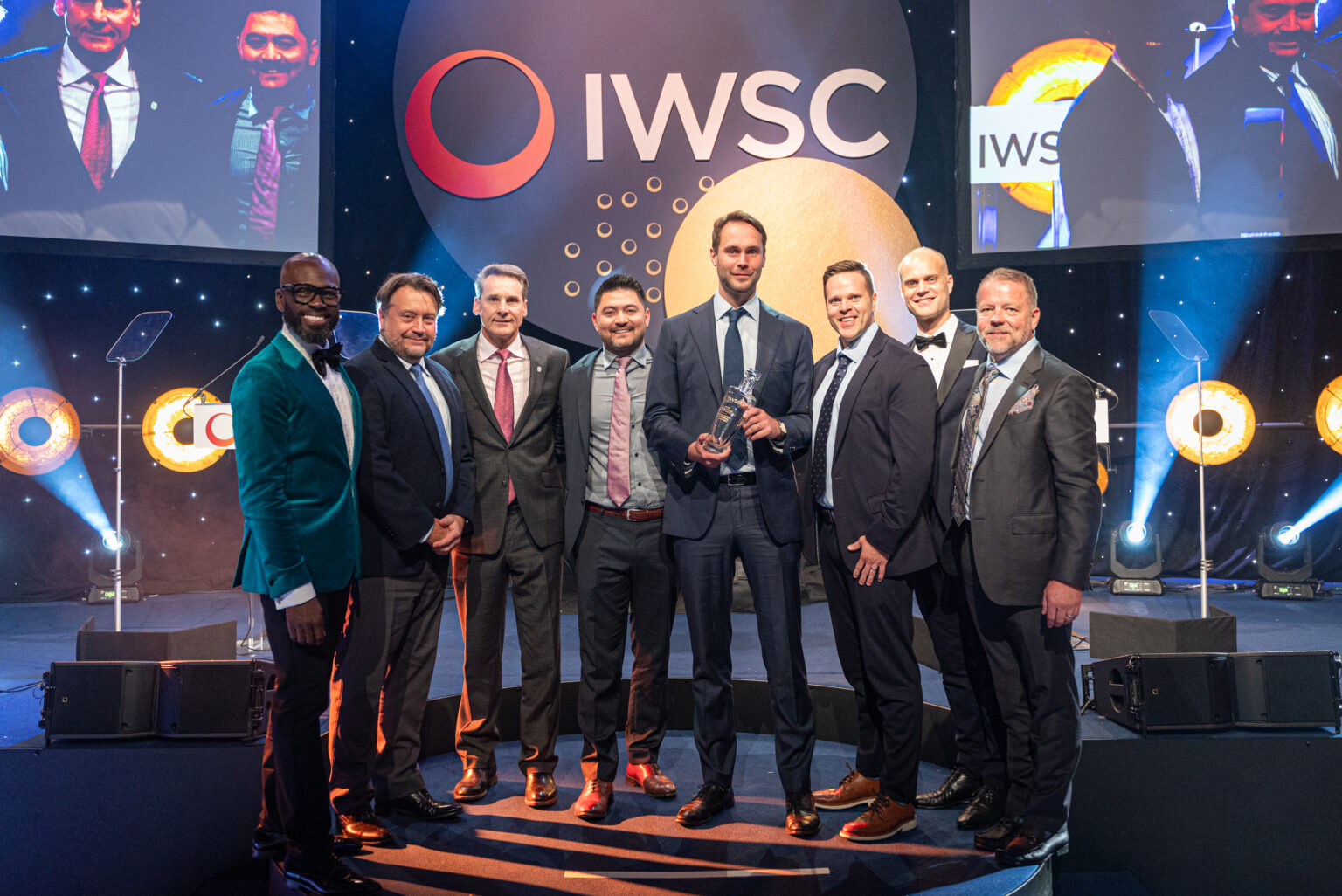 Group of men from Bardstown Bourbon Company at IWSC awards