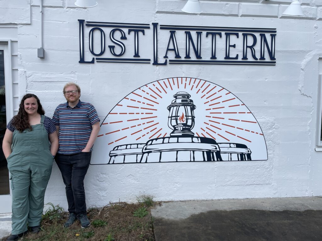 Lost Lantern's Nora & Adam outside of their tasting room