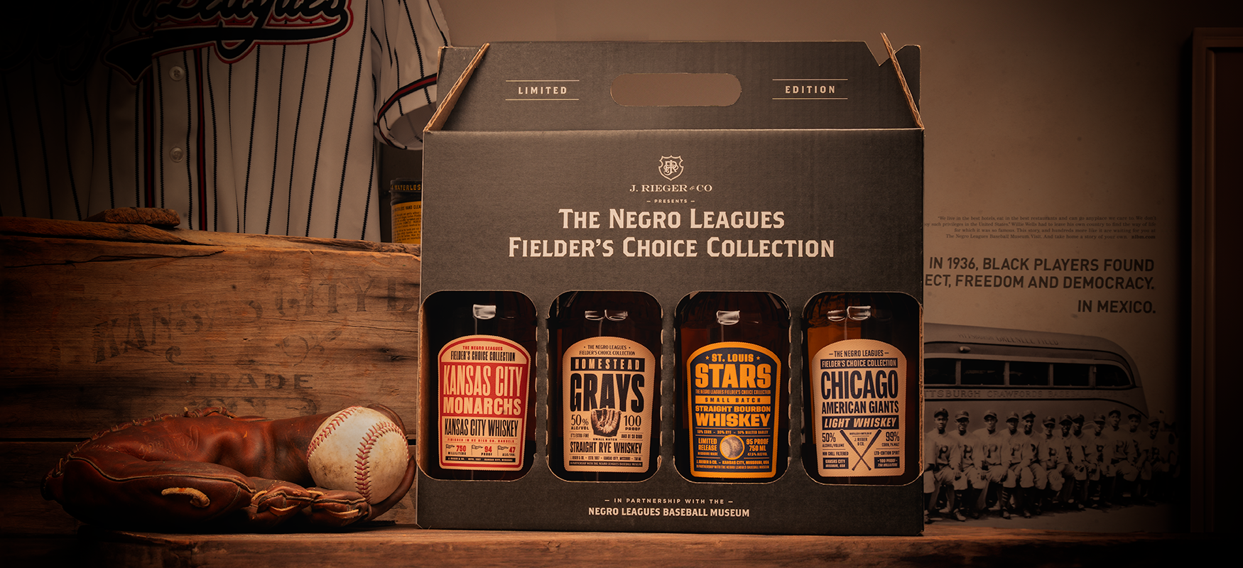Negro Leagues Baseball Museum Unveils New Whiskey Collection with J. Rieger & Co.