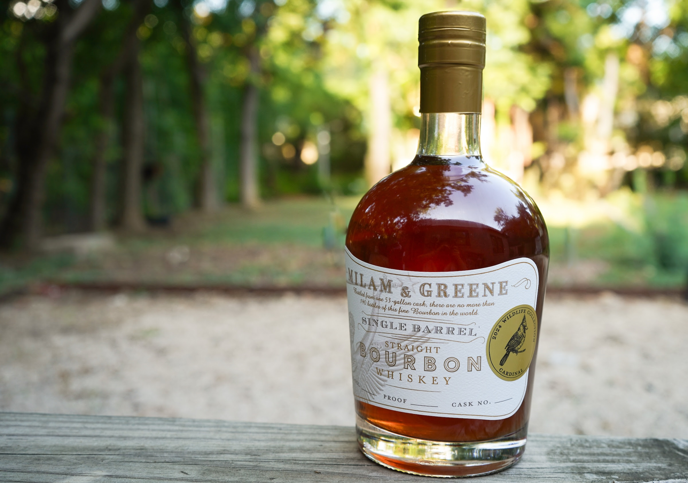 Milam & Greene Whiskey Cardinal Single Barrel Bourbon Texas Hill Country bourbon limited-edition cask-strength whiskey Texas Parks and Wildlife Foundation bourbon aging process Wildlife Collection bourbon bourbon tasting notes