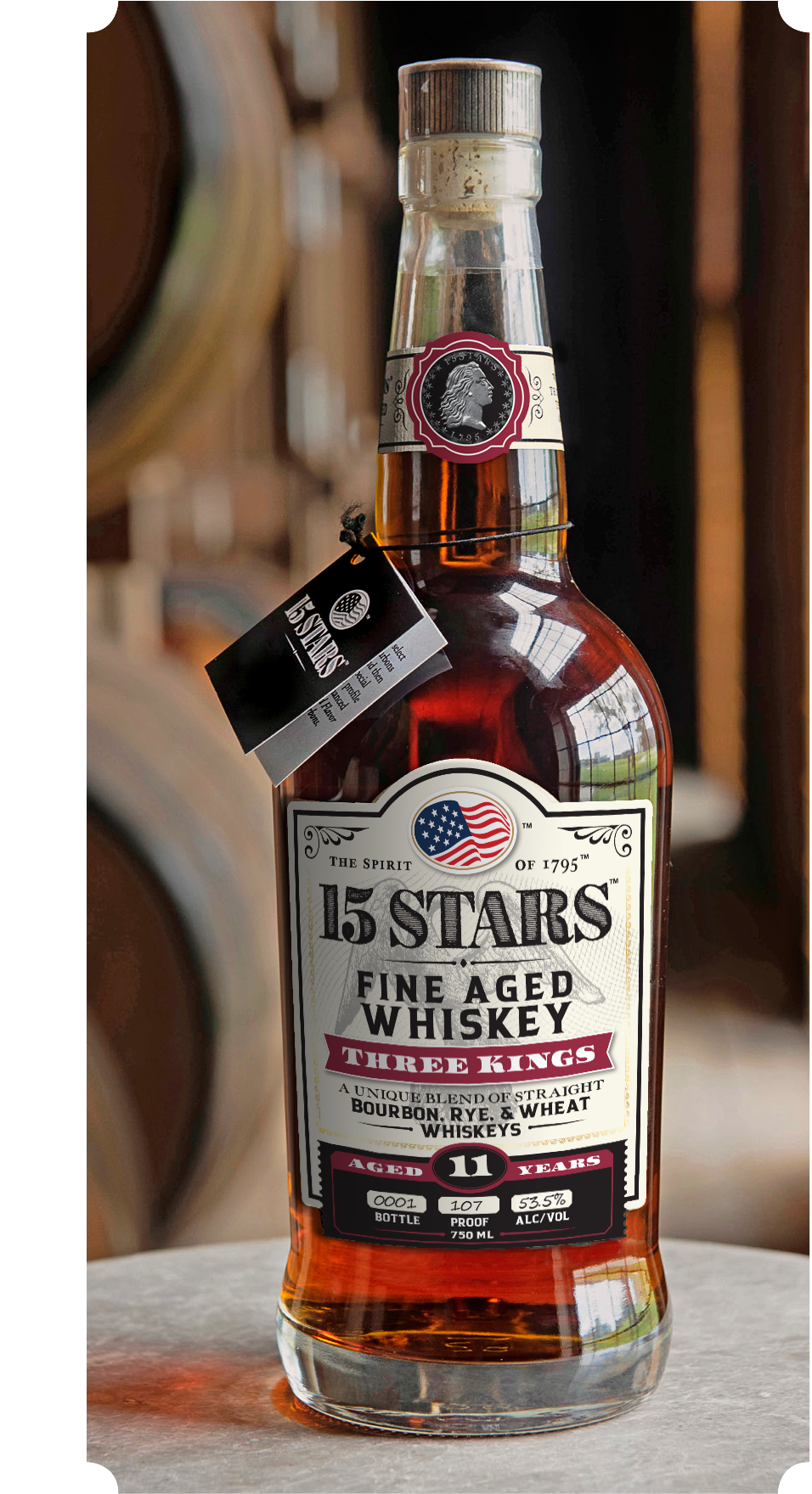 15 STARS, Three Kings Fine-Aged Whiskey, Timeless Reserve, American whiskey, bourbon, rye whiskey, wheat whiskey, luxury whiskey, limited release, aged whiskey, Ricky Johnson, Rick Johnson, Bardstown whiskey, Kentucky bourbon, whiskey innovation.