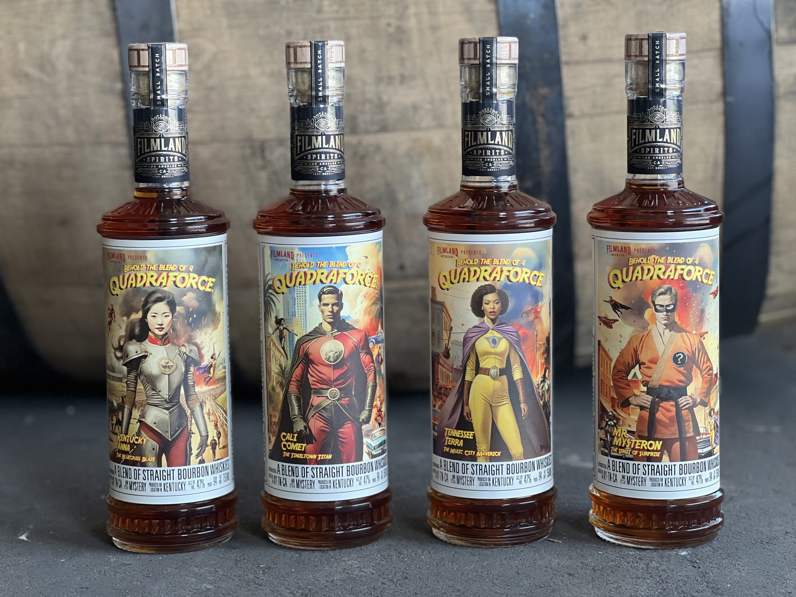 Filmland Spirits Launches New QUADRAFORCE: A Unique Four-State Bourbon Blend