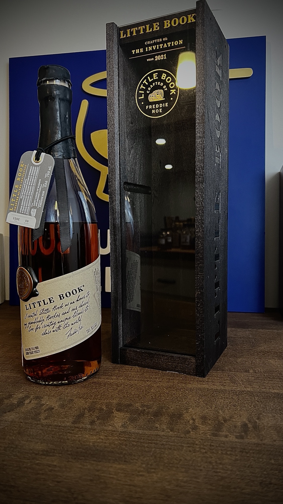 Little book and its box on a bar