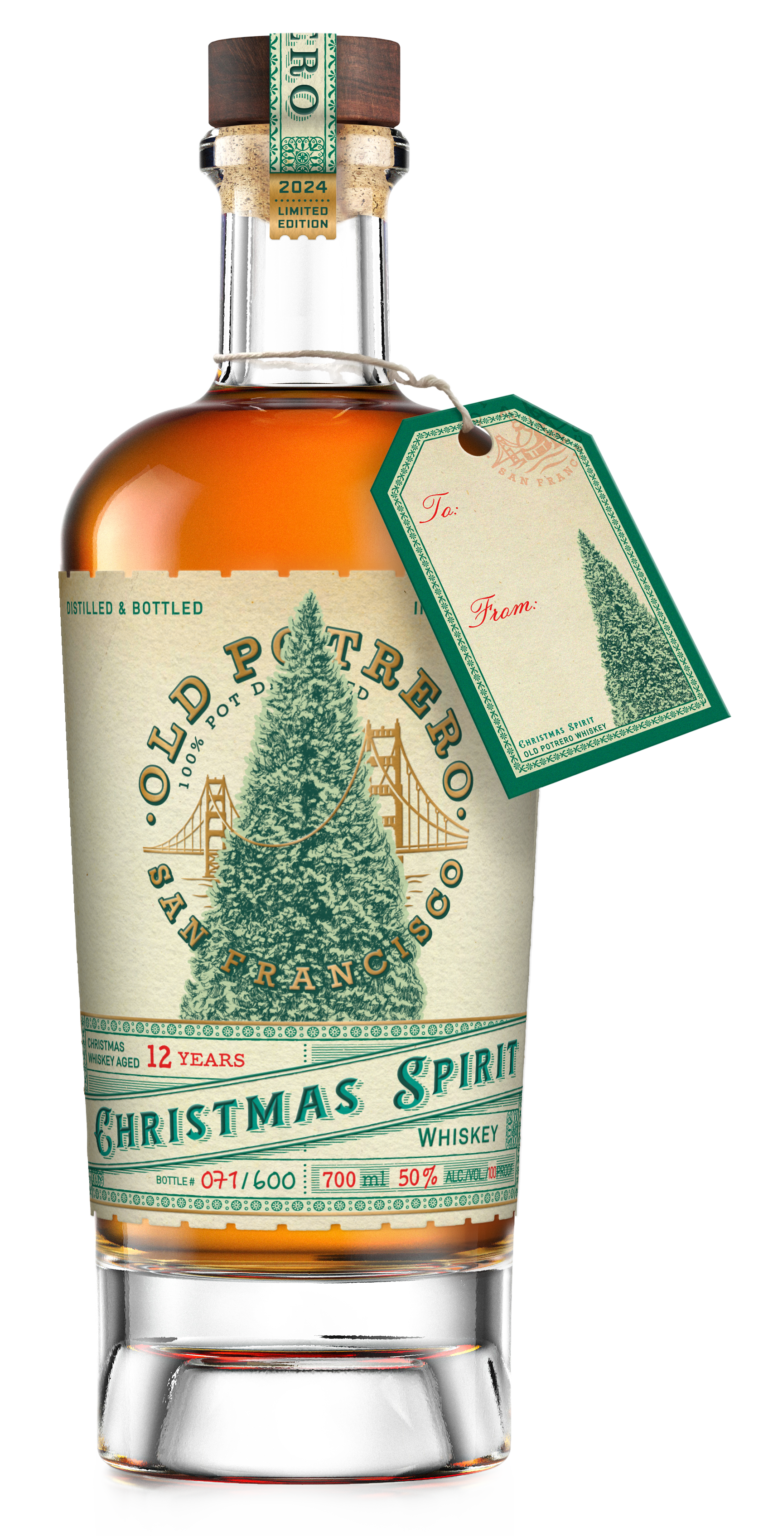 Bottle with a Christmas tree