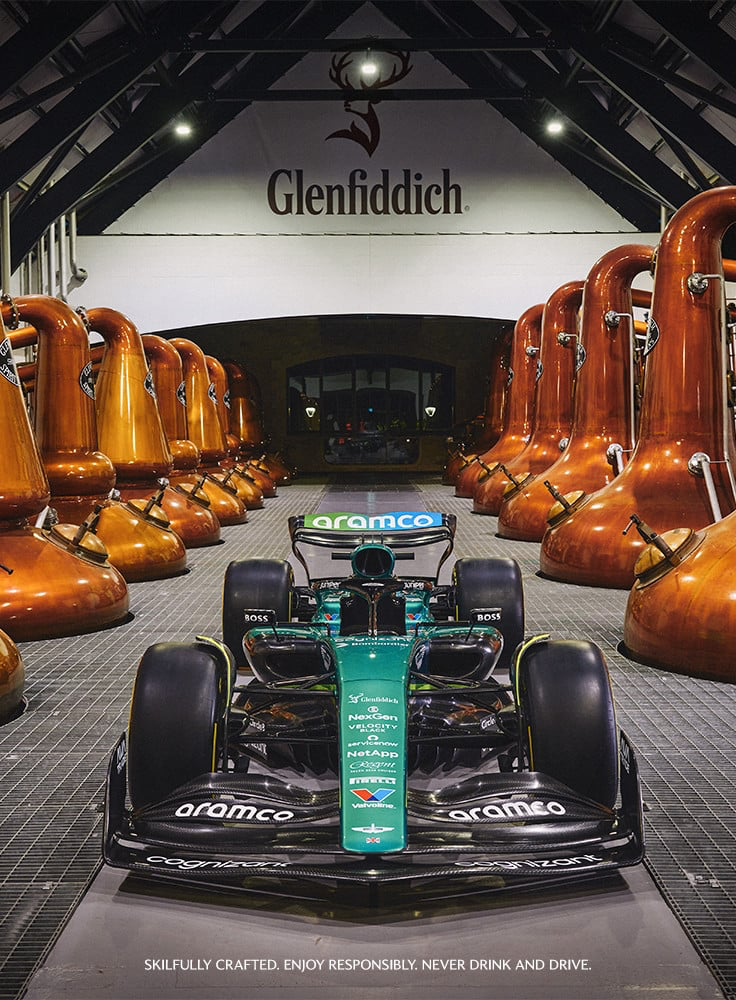 Glenfiddich & Aston Martin Formula 1 Team Launch New Partnership with Ultra-Rare Scotch Whisky