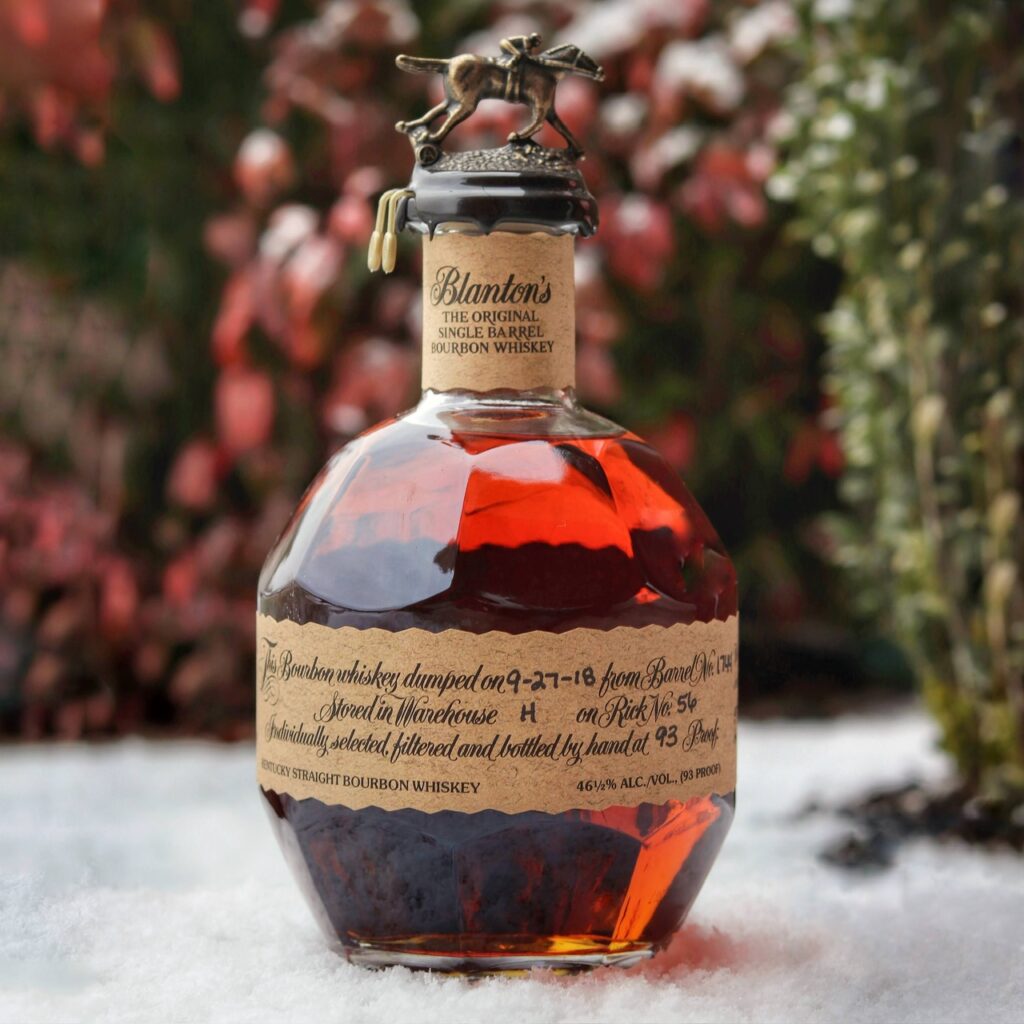 A bottle of Blantons in the snow!