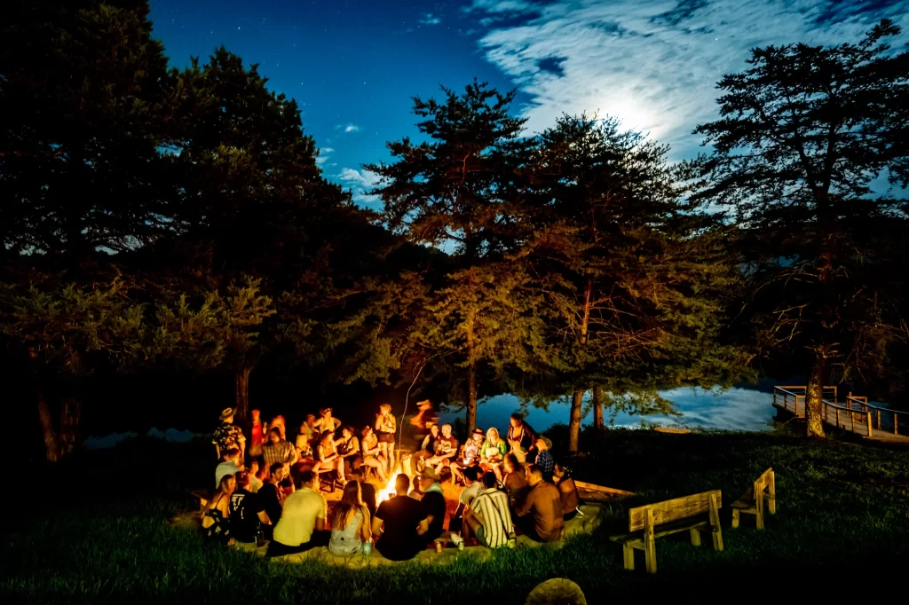 Bartenders at Camp Runamok 2025 exploring bourbon education in Kentucky.