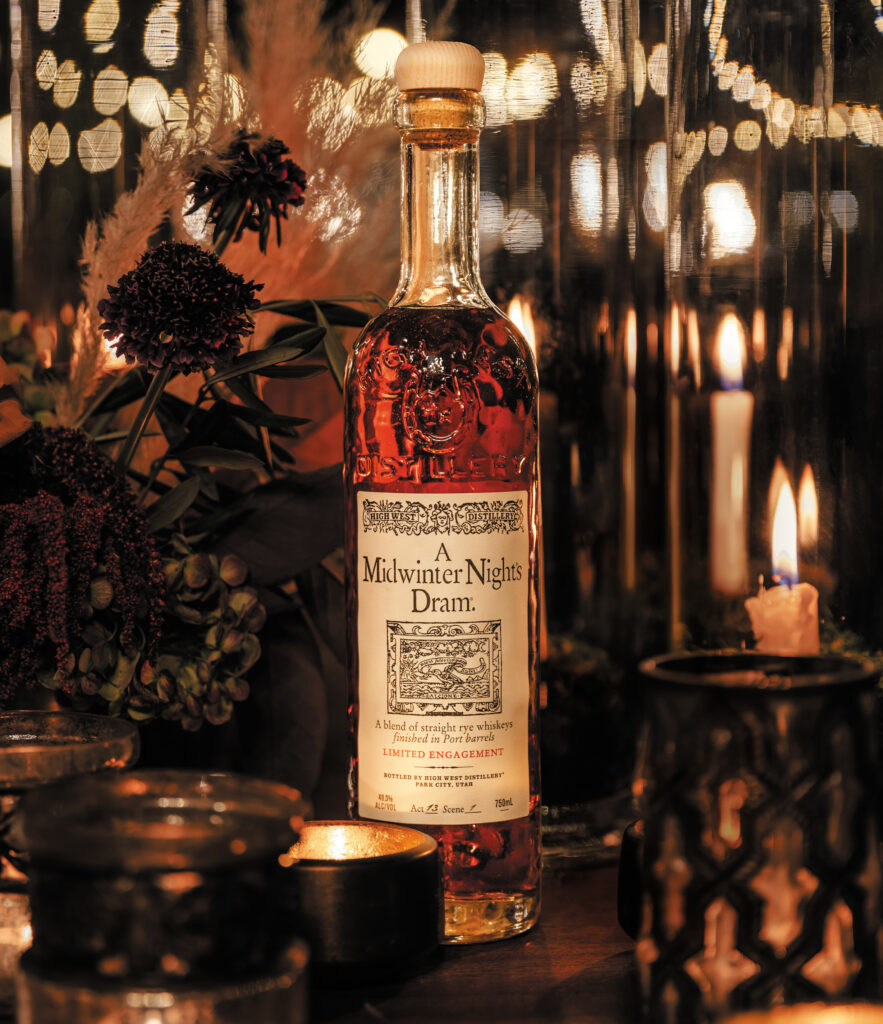 Bottle with back lighting highlighting the mood of the bottle.