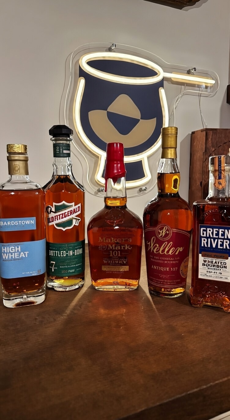 Five Bottles for the wheated bourbon flight