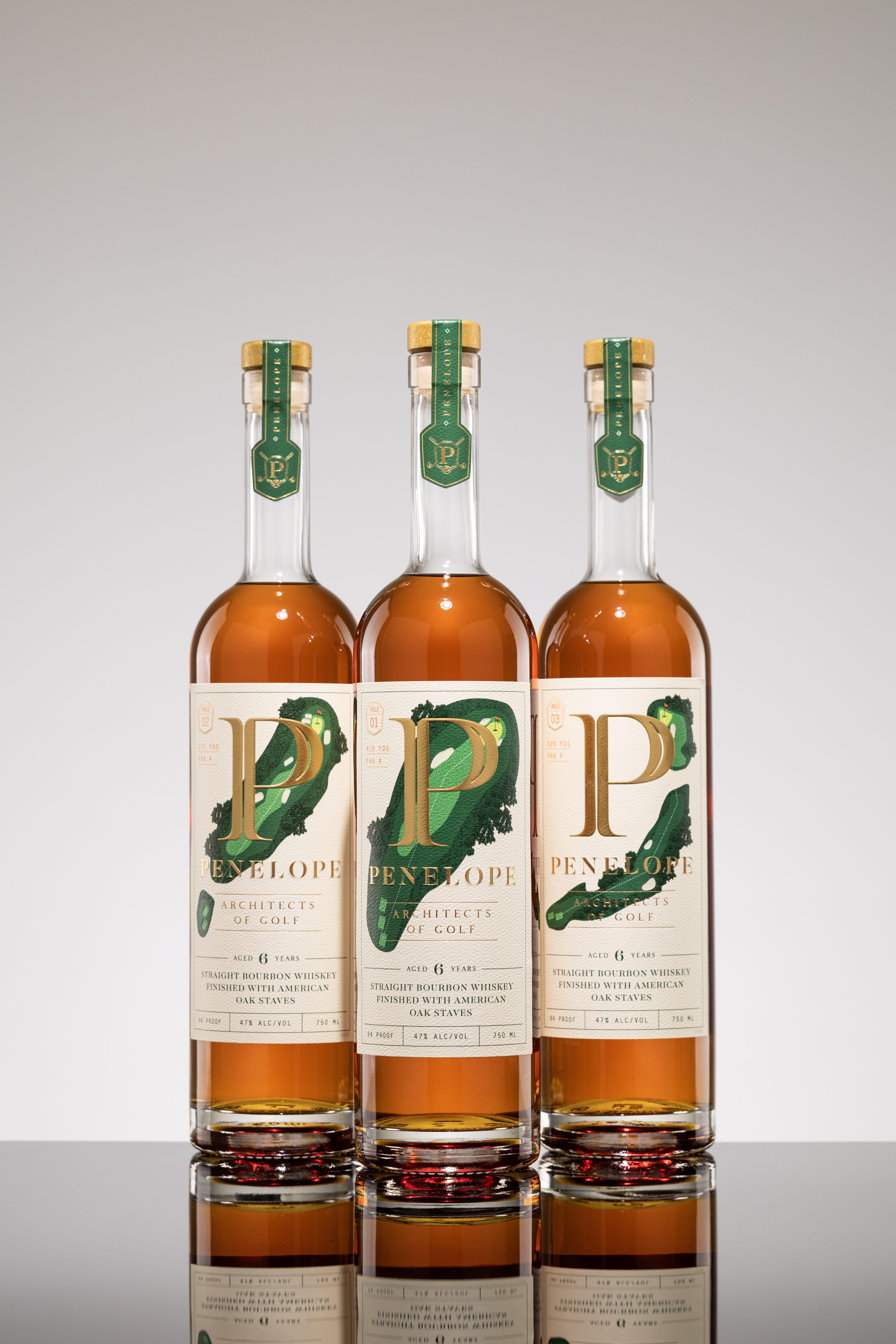Three Bottles of Penelope Bourbon Golf