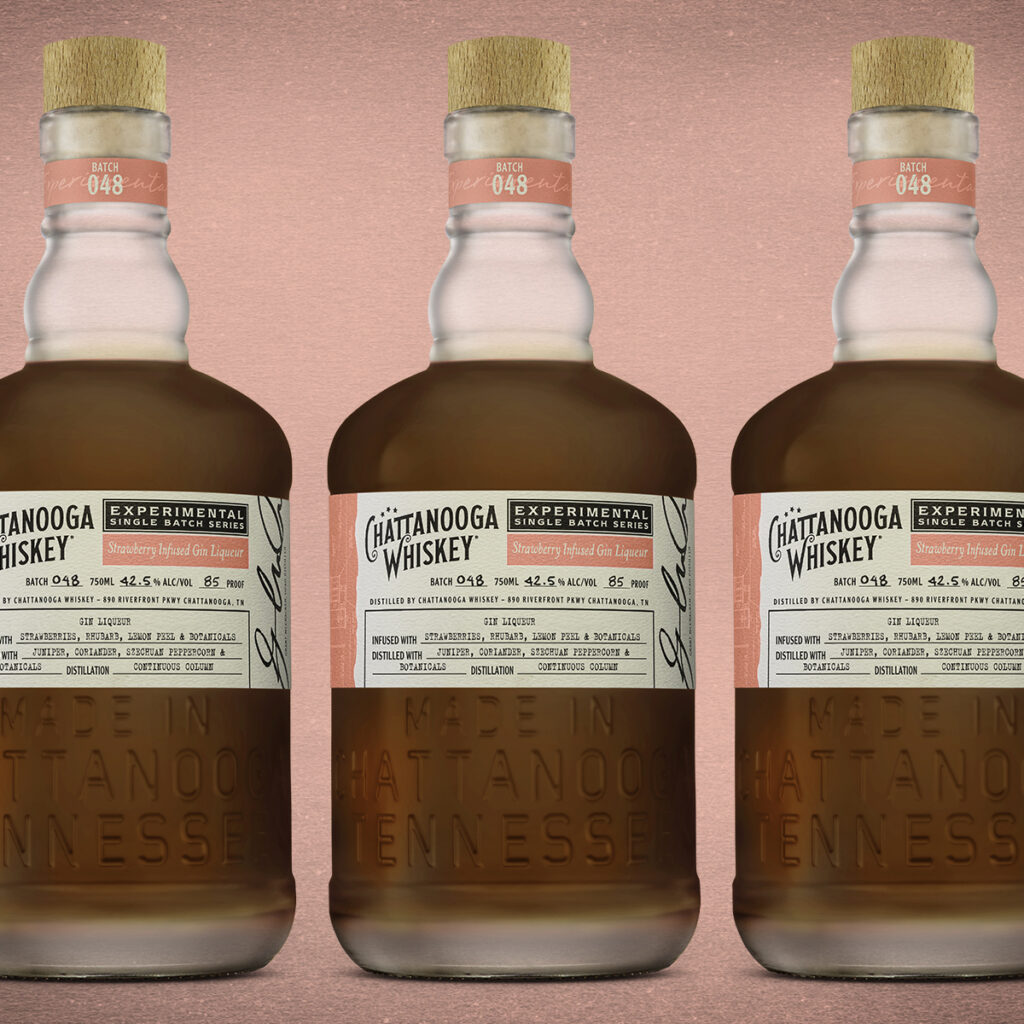 Bottle of Chattanooga Whiskey Finished in Gin.