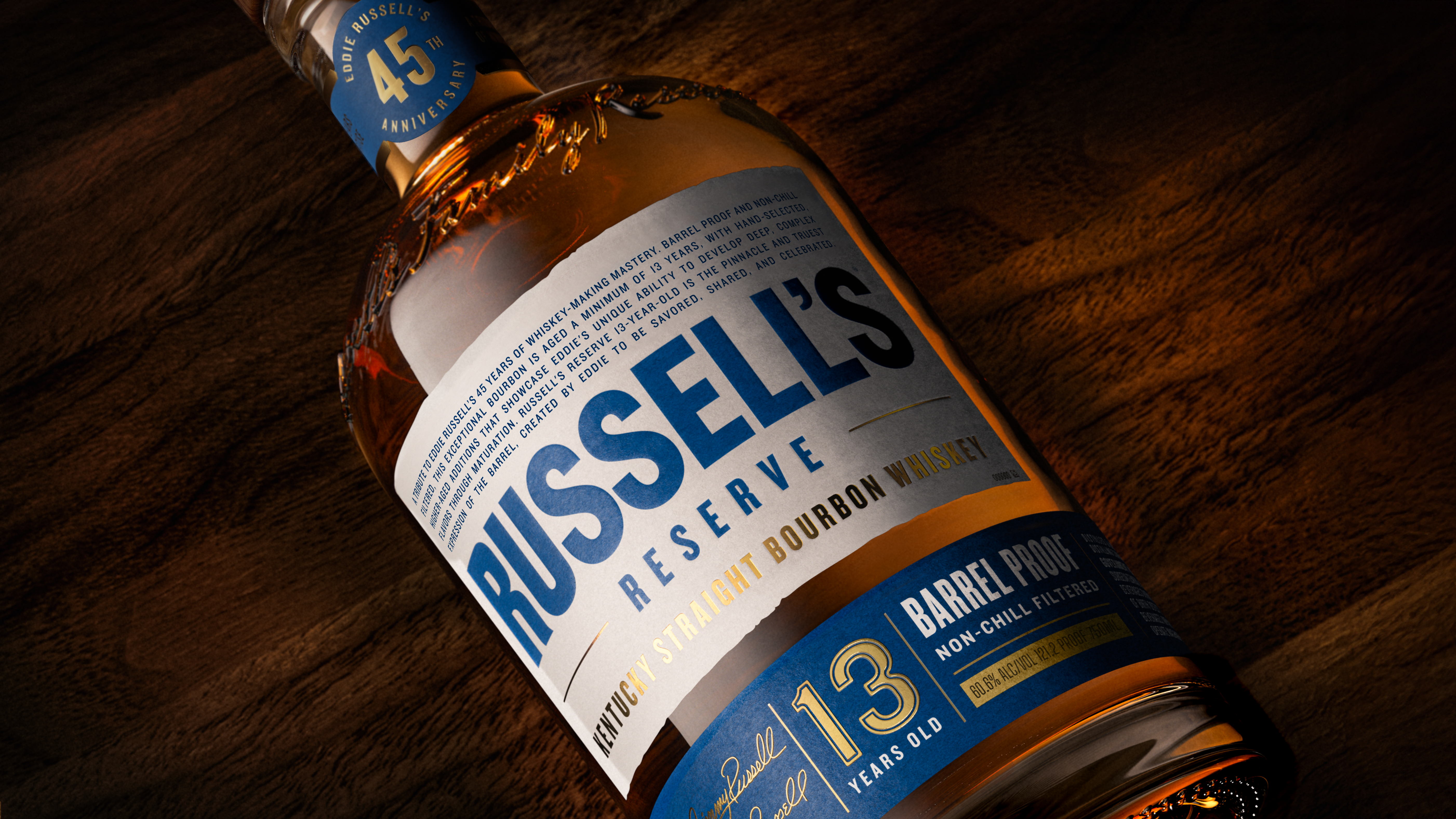 A full view bottle of Russells Reserve 13