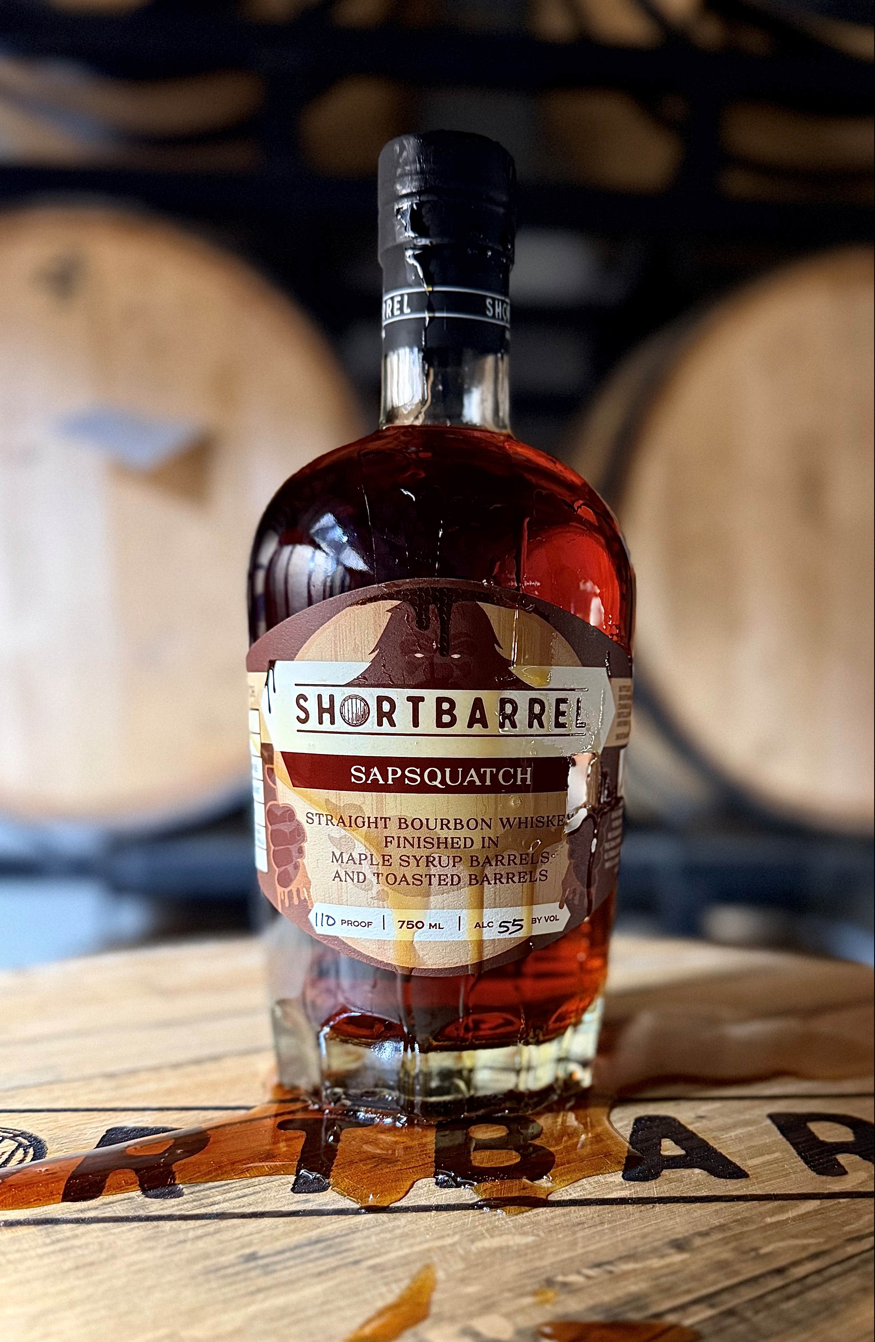 SapSqautch Short Barrell on a bourbon barrel